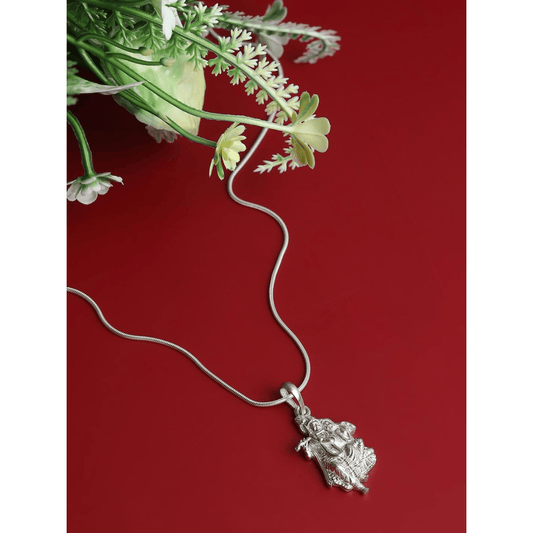 Sterling Silver 92.5 God Radha Krishna Chain Pendant with Rope Chain 22 Inches for Men by Akshat Sapphire MPSR7196