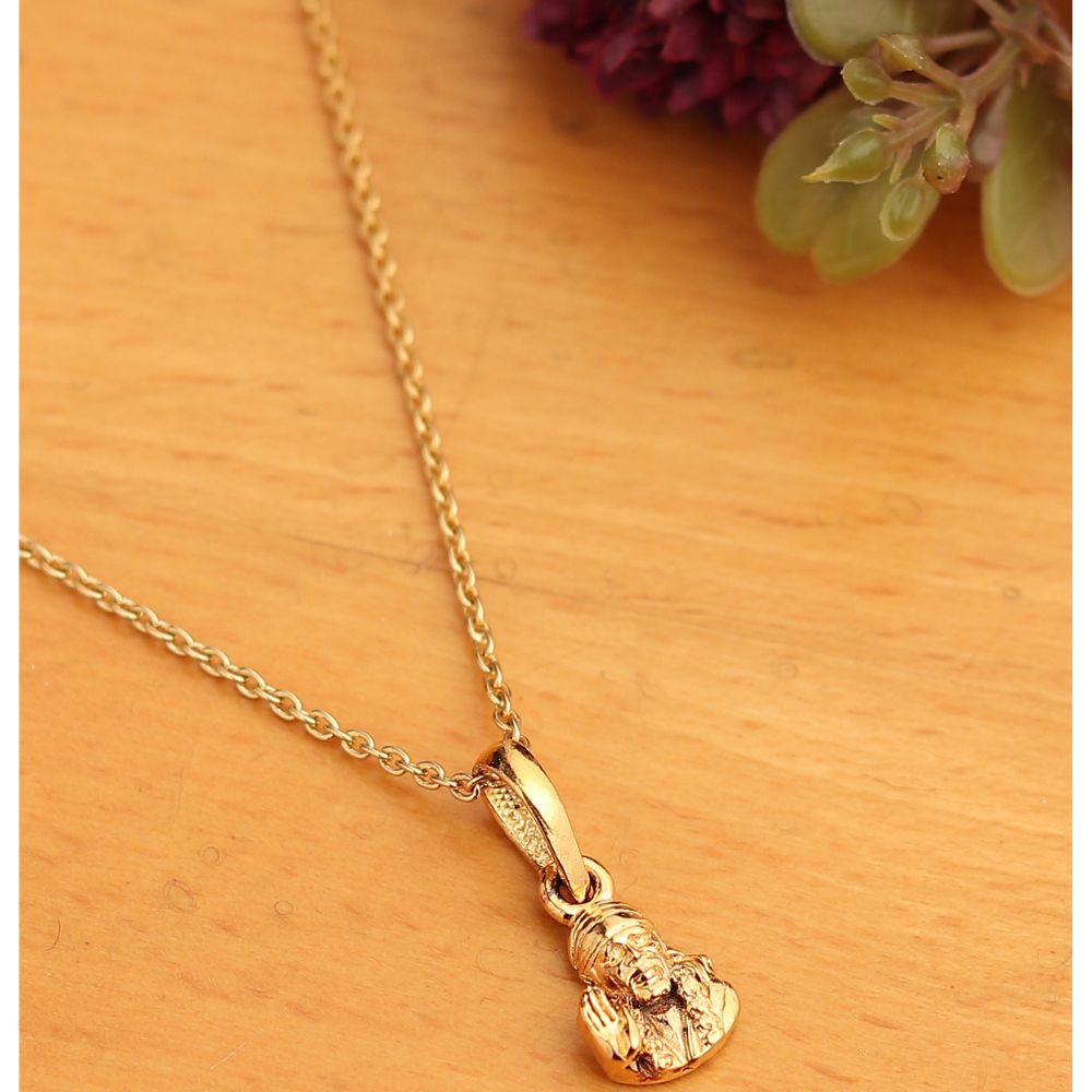 22 CT Gold Plated Silver (92.5% purity) God Sai baba Pendant for Men and Women