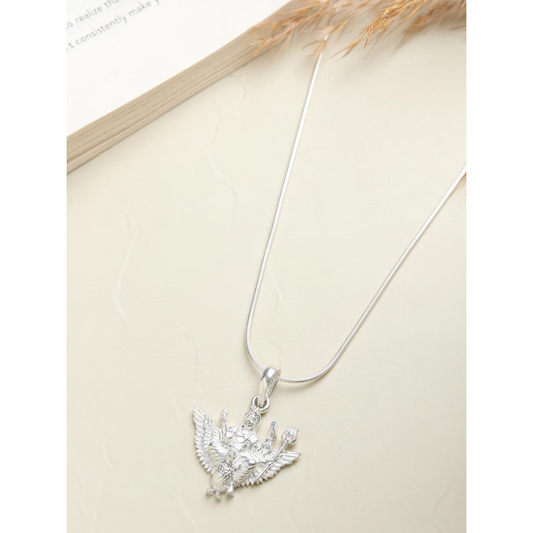 God Shani Dev Pure Silver 92.5% purity Chain pendant by Shani Dev Pendant (Pendant with Rope Chain-22 inches)