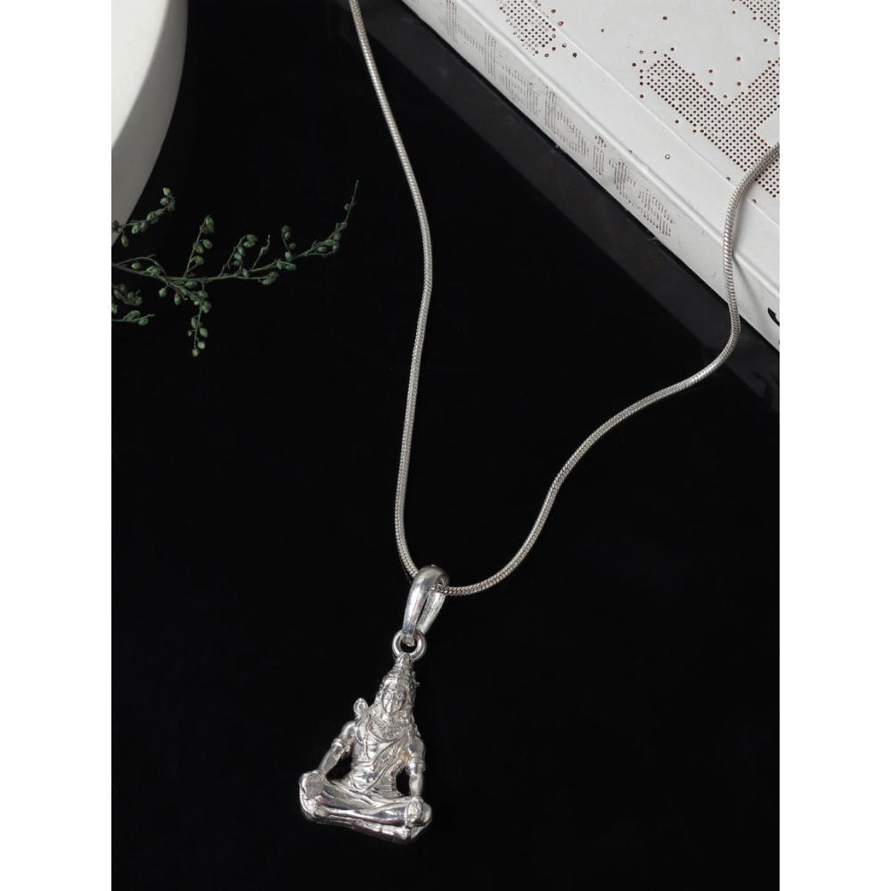 Sterling Silver (92.5% purity) God Shiva Pendant for Men & Women Pure Silver Lord Shiv Locket for Good Health & Wealth
