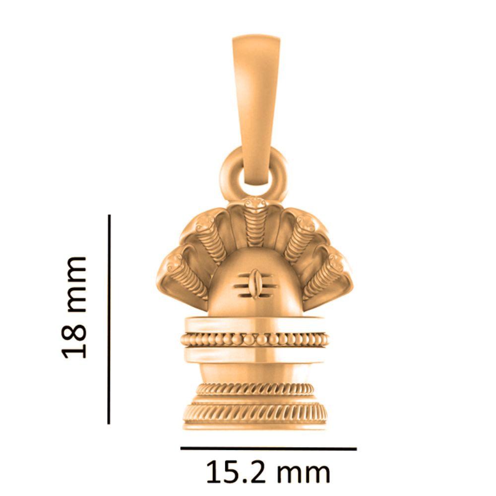 22 CT Gold Plated Silver (92.5% purity) God Shiv Pendant for Men and Women