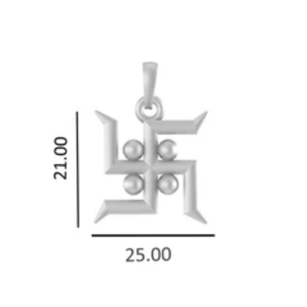 Sterling Silver (92.5% Purity) Pure Silver Spiritual Swastik Symbol Chain Pendant (Locket with Anchor Chain-22 inches) for Men & Women