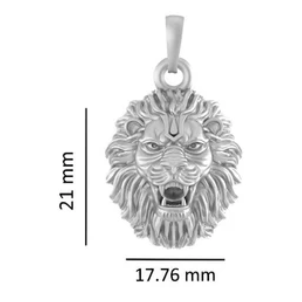 Sterling Silver (92.5% Purity) Pure Silver God Vishnu Narsimha Chain Pendant (Locket with Rope Chain) for Men & Women