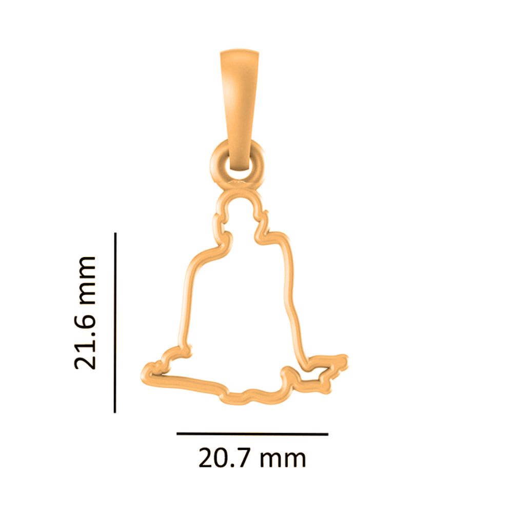 22 CT Gold Plated Silver (92.5% purity) Spiritual Swami Samarth Pendant for Men and Women