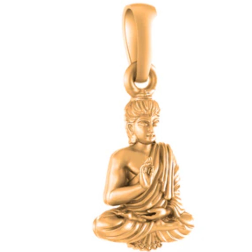 22 CT Gold Plated Silver (92.5% purity) God Buddha Pendant for Men and Women
