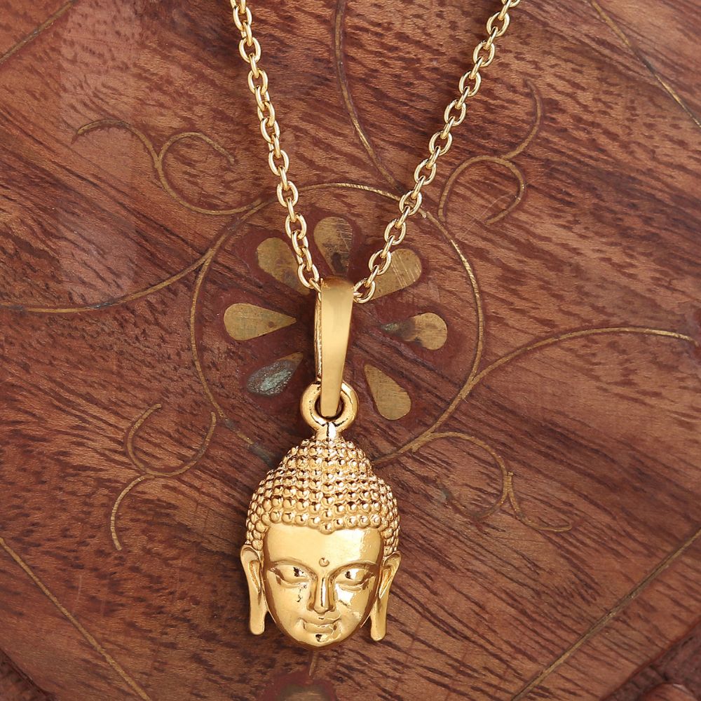 22 CT Gold Plated Silver (92.5% purity) God Buddha Pendant for Men and Women