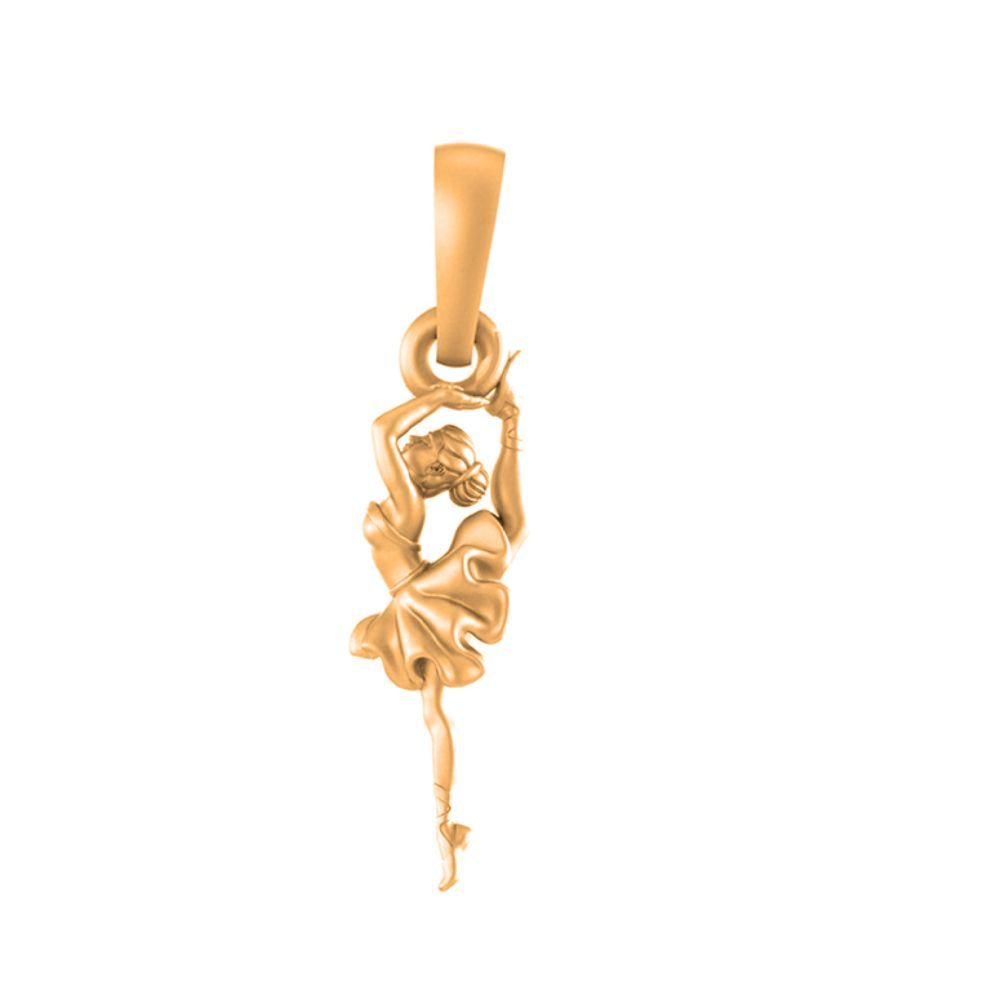 22 CT Gold Plated Silver (92.5% purity) Stylish and Fashionable Happy Dancing girl Pendant for Men and Women