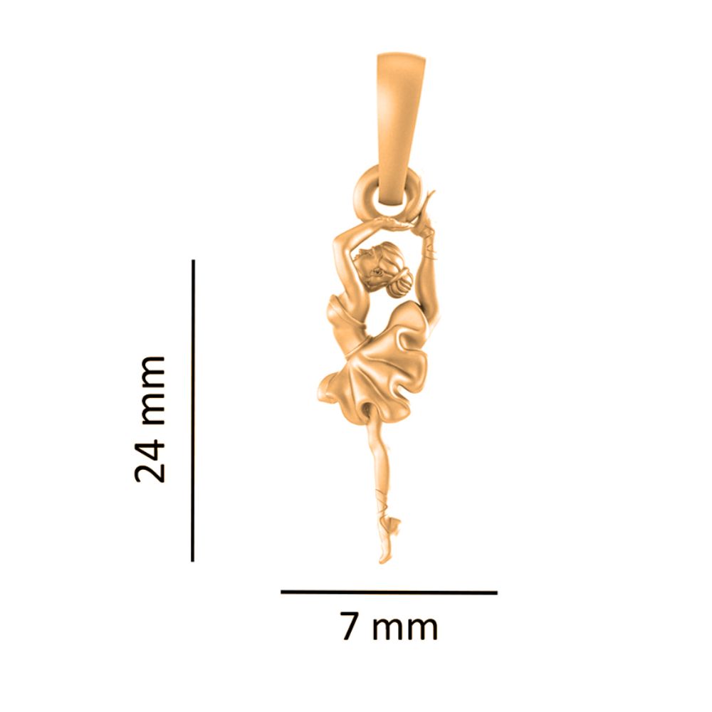 22 CT Gold Plated Silver (92.5% purity) Stylish and Fashionable Happy Dancing girl Pendant for Men and Women