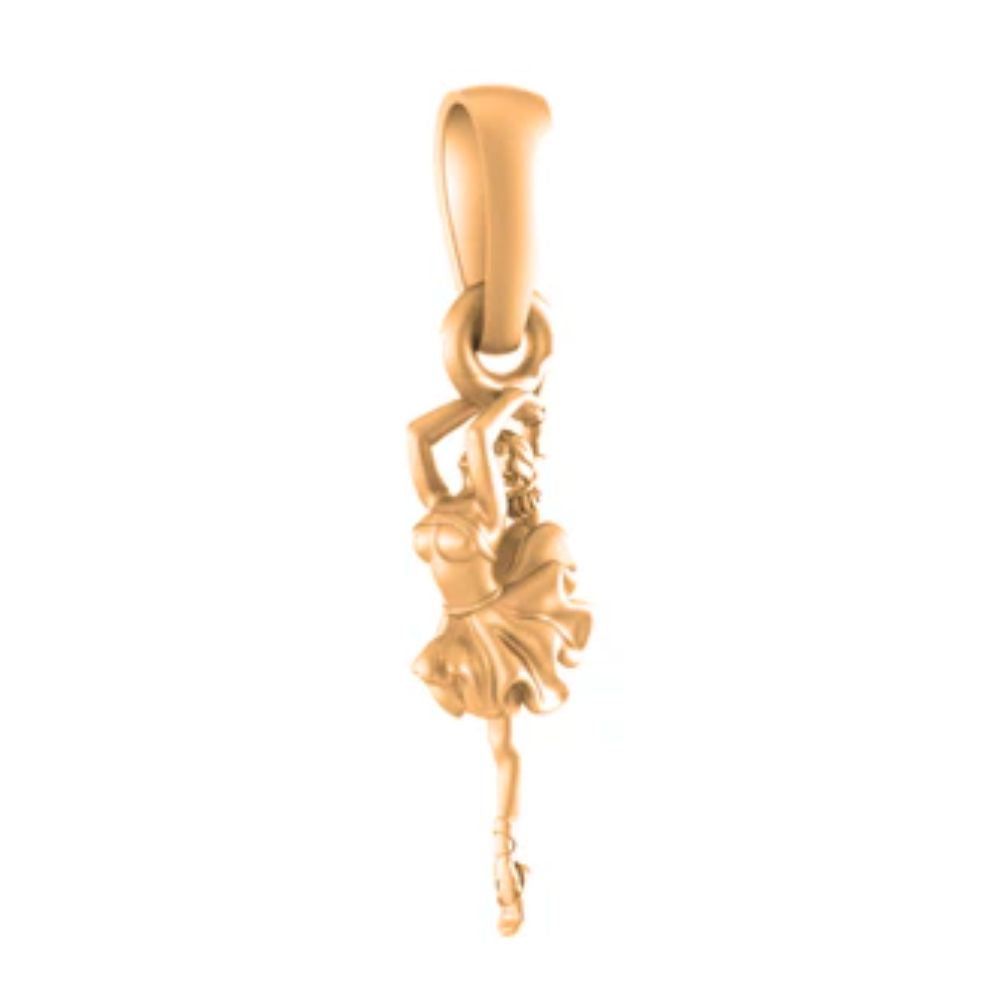 22 CT Gold Plated Silver (92.5% purity) Stylish and Fashionable Happy Dancing girl Pendant for Men and Women
