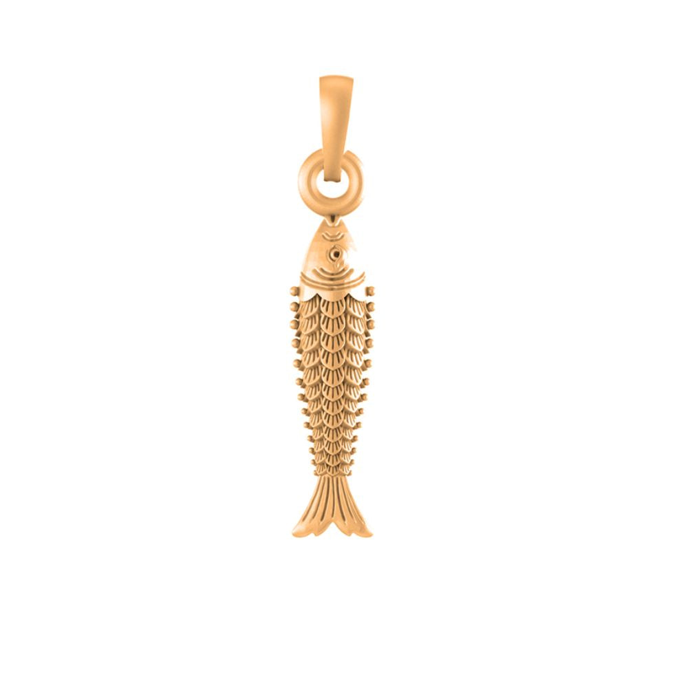 22 CT Gold Plated Silver (92.5% purity) Stylish and Fashionable Fish Pendant for Men and Women