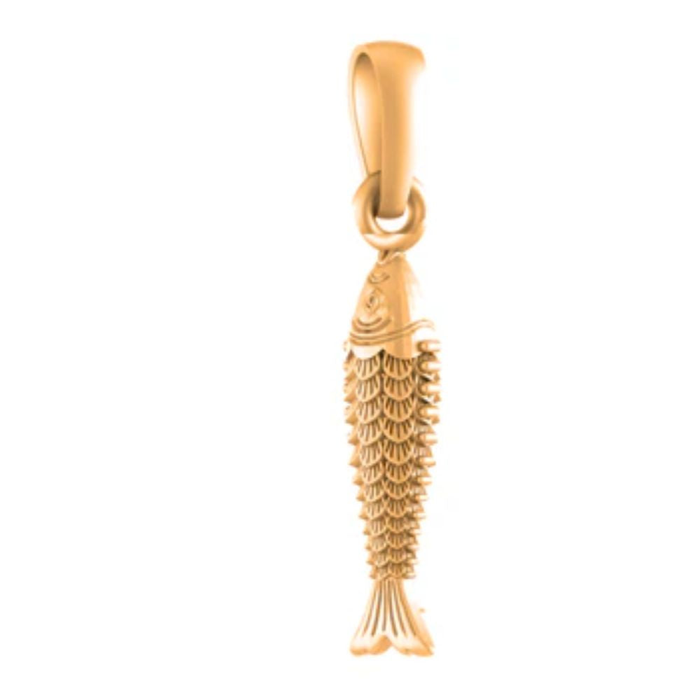 22 CT Gold Plated Silver (92.5% purity) Stylish and Fashionable Fish Pendant for Men and Women