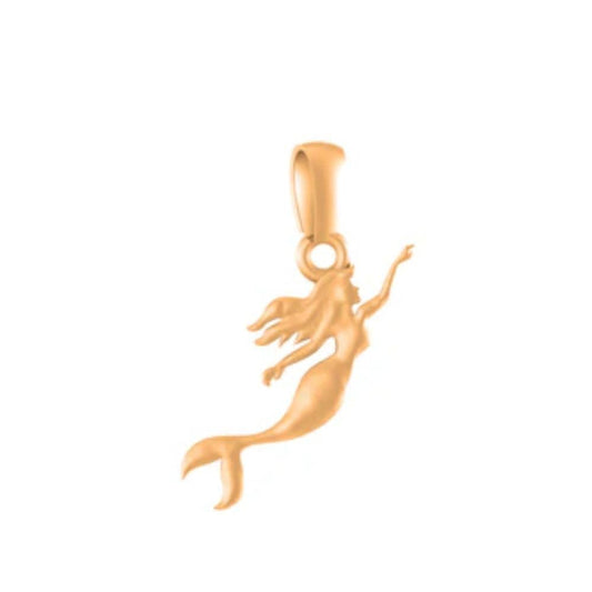22CT Gold Plated Silver 92.5 Fashionable Mermaid (Regular Size) Pendant for Women by Akshat Sapphire-PM7301_Gold