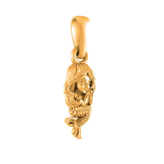 22CT Gold Plated Silver 92.5 Fashionable Mermaid (Regular Size) Pendant for Women by Akshat Sapphire-PM7299_Gold
