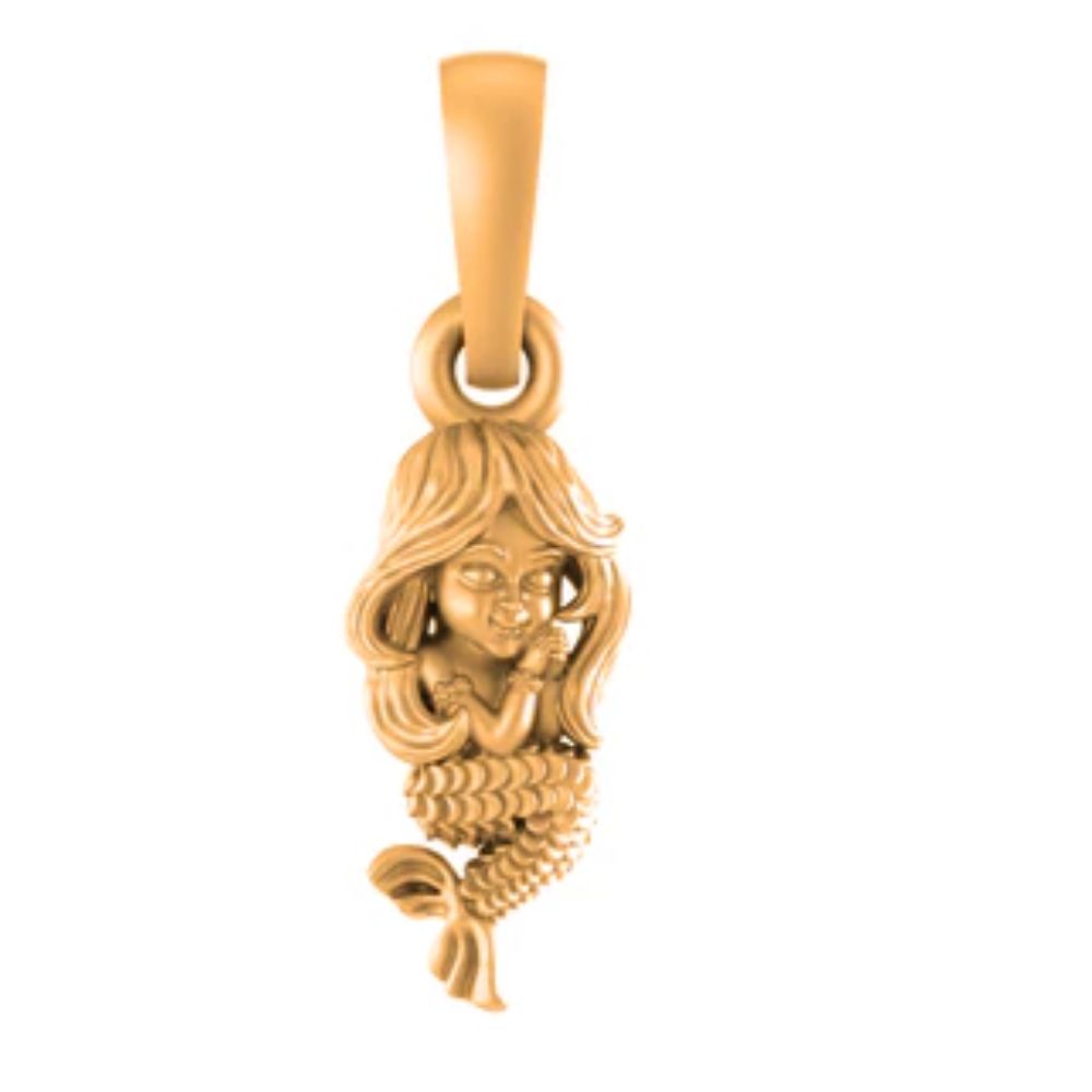 22 CT Gold Plated Silver (92.5% purity) ambitious and Stylish divine Mermaid Pendant for Men and Women