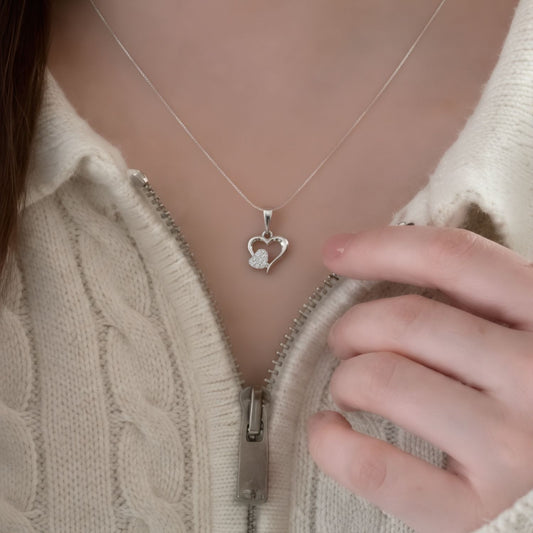 Sterling Silver 92.5 Pure Heart Pendant for girls and Women by Akshat Sapphire P10514