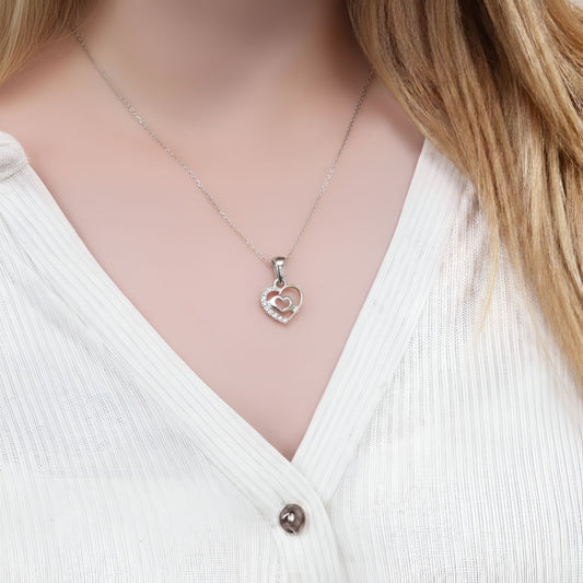 Sterling Silver 92.5 Pure Heart Pendant for girls and Women by Akshat Sapphire P10510