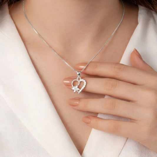 Sterling Silver 92.5 Pure Heart Pendant for girls and Women by Akshat Sapphire P10507