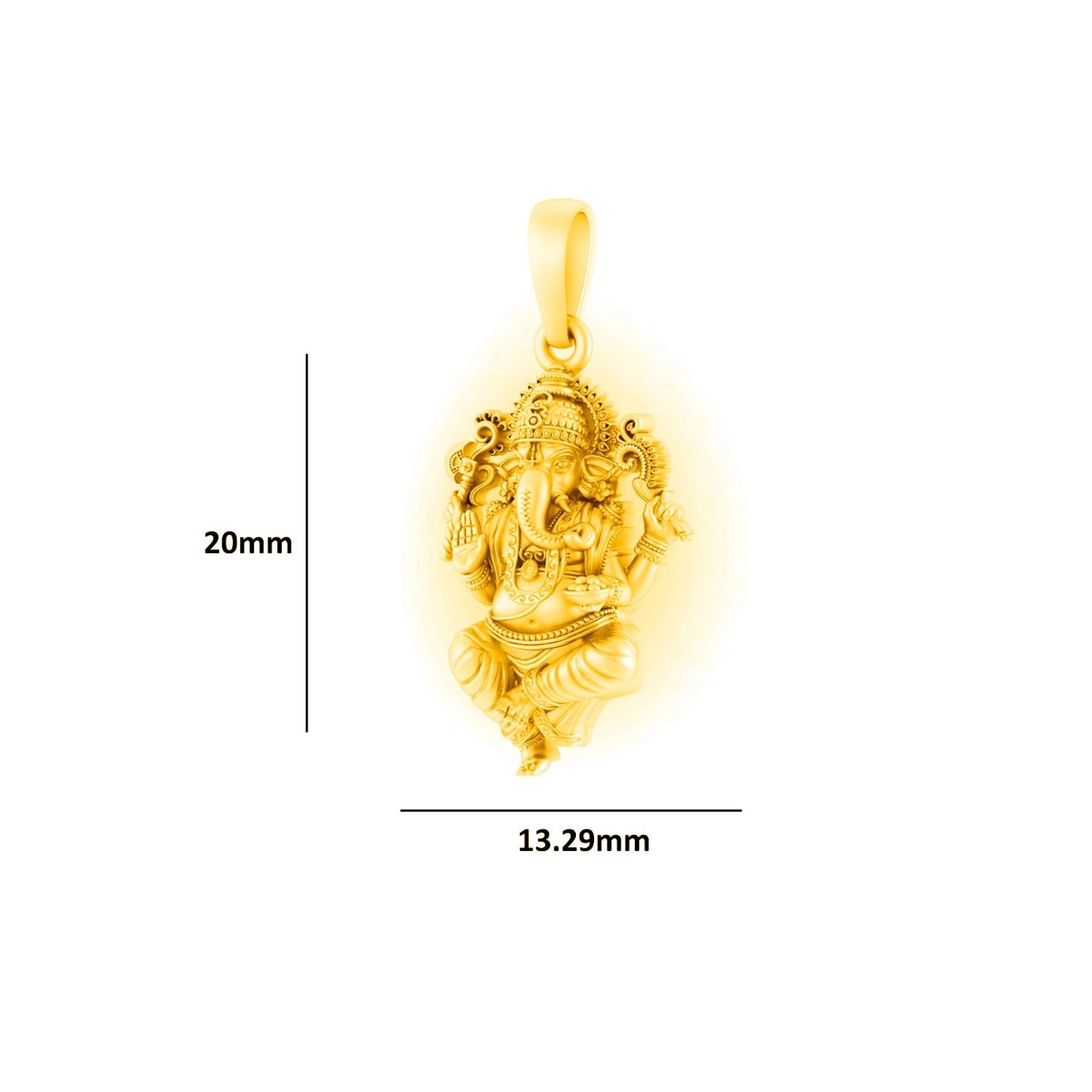 22KT Gold Plated Sterling Silver (92.5% Purity) Pure Silver God Ganesha Chain Pendant (Locket with Anchor Chain-18 inches) for Women