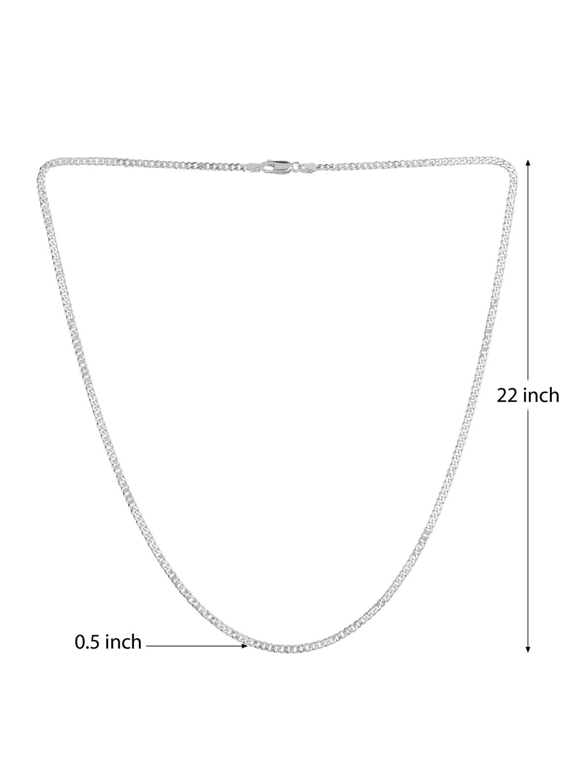 God Kartikeya Pure Silver 92.5% purity Chain pendant by Murugan Pendant (Pendant with Curb Chain-22 inches)