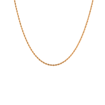 22 CT Gold Plated Silver (92.5% purity) Italian Rope chain (22 inches) for Men, Boys Girls and Women