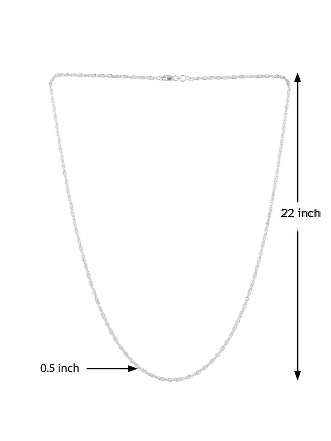 Akshat Sapphire Sterling Silver (92.5% purity) ambitious and Stylish divine Mermaid Chain Pendant (Pendant with Rope Chain-22 inches) for Men & Women Pure Silver Fashionable and gorgeous Mermaid Chain Locket for Happiness and joy