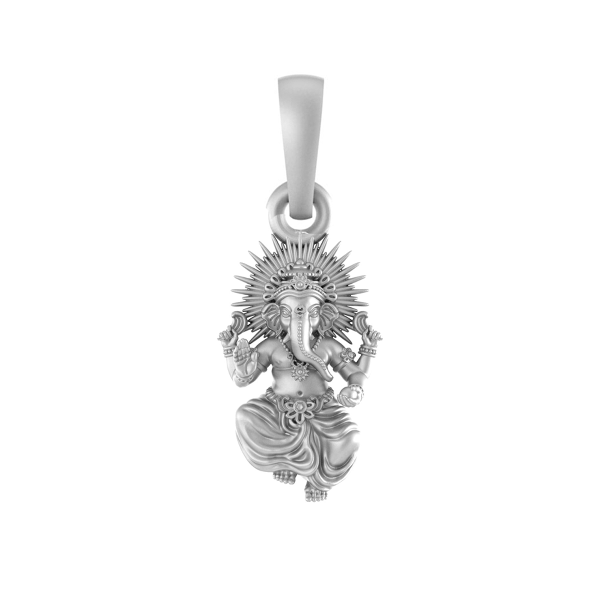 Akshat Sapphire 92.5% Pure Sterling Silver God Ganesh (Big Size) Pendant for Men & Women