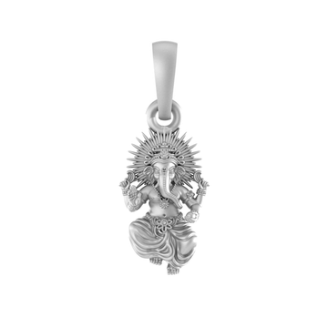 Akshat Sapphire 92.5% Pure Sterling Silver God Ganesh (Big Size) Pendant for Men & Women