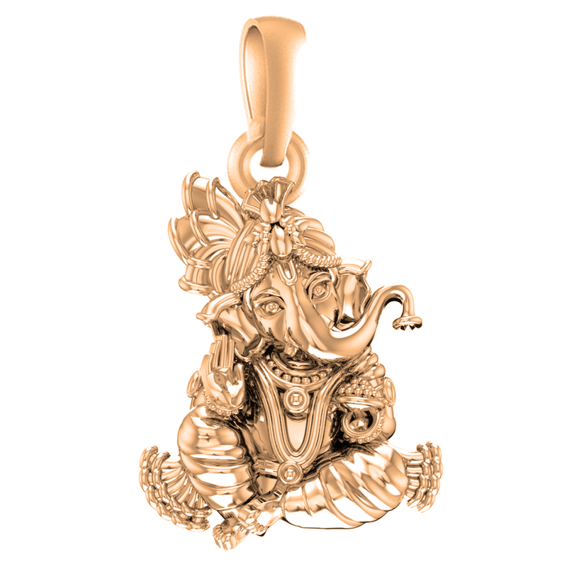 22 CT Gold Plated Silver (92.5% purity) God Ganesh Ganpati Pendant by For Kids and woman