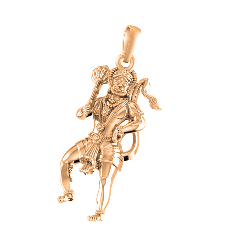 22 CT Gold Plated Silver (92.5% purity) God Hanuman Bajrang Bali Pendant by for Kids