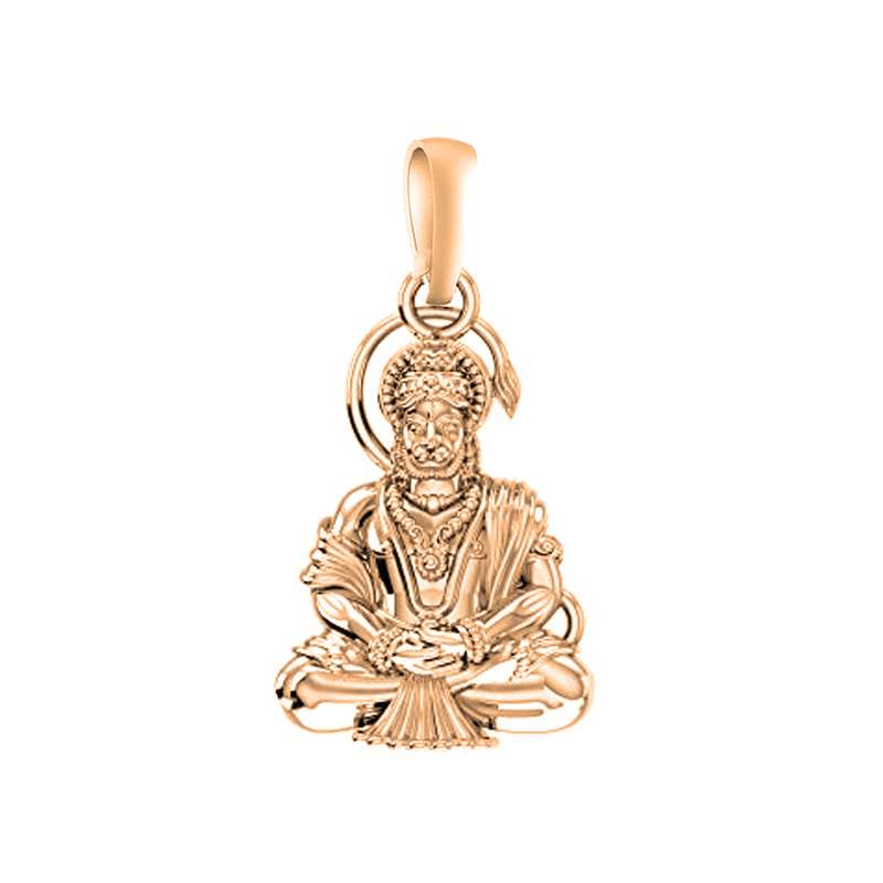 22 CT Gold Plated Silver 92.5 purity God Hanuman Bajrang Bali Pendant by Akshat Sapphire for Kids