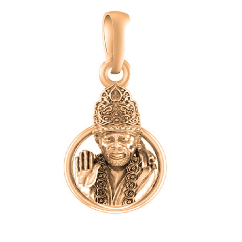 22 CT Gold Plated Silver (92.5% purity) God Shirdi Sai Baba Pendant by For Kids and woman