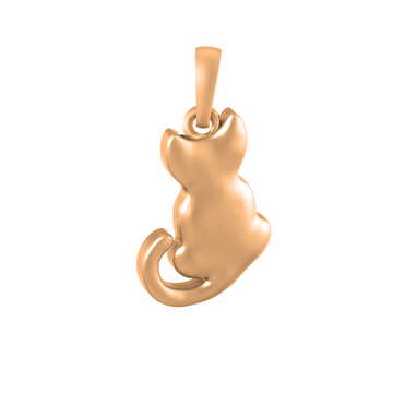 22 CT Gold Plated Silver (92.5% purity) Stylish and Fashionable Cute Cat Pendant by Akshat Sapphire for Kids & Woman