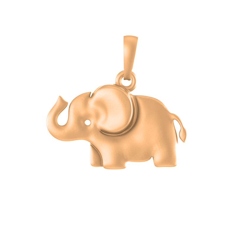 22 CT Gold Plated Silver (92.5% purity) Strength Symbolic Elephant Pendant by for Kids & Woman