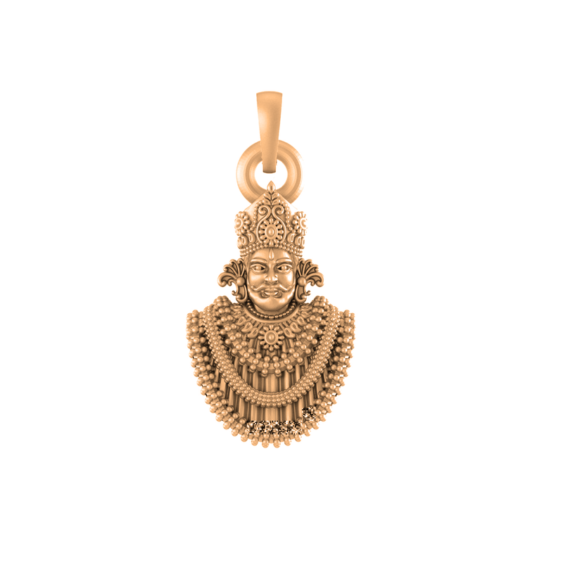 22 CT Gold Plated Silver (92.5% purity) God Baba Khatu Shyam Pendant by for Kids & Woman