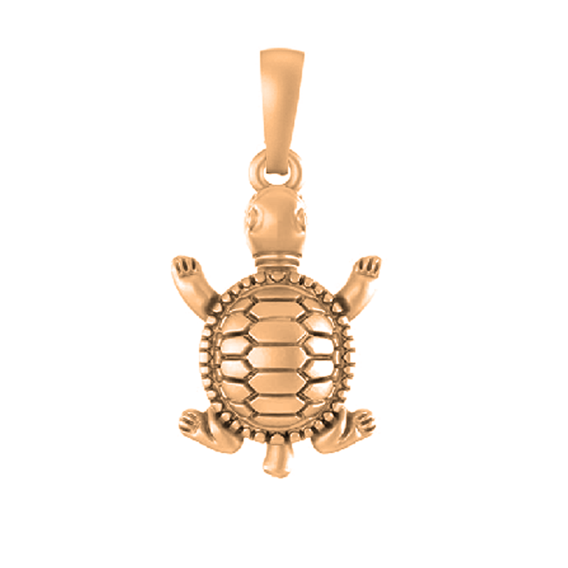 22 CT Gold Plated Silver (92.5% purity) Prosperity Symbolic Tortoise Pendant by for Kids & Woman