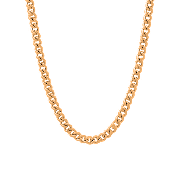 22 CT Gold Plated Silver (92.5% purity) Italian Curb chain (22 inches) for Men
