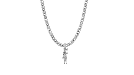 God Shiva Pure Silver 92.5% purity Chain pendant by Shiva Pendant (Pendant with Curb Chain-22 inches)
