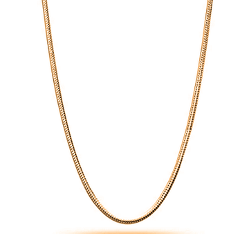 22 CT Gold Plated Silver (92.5% purity) Italian Snake chain (22 inches) for Men