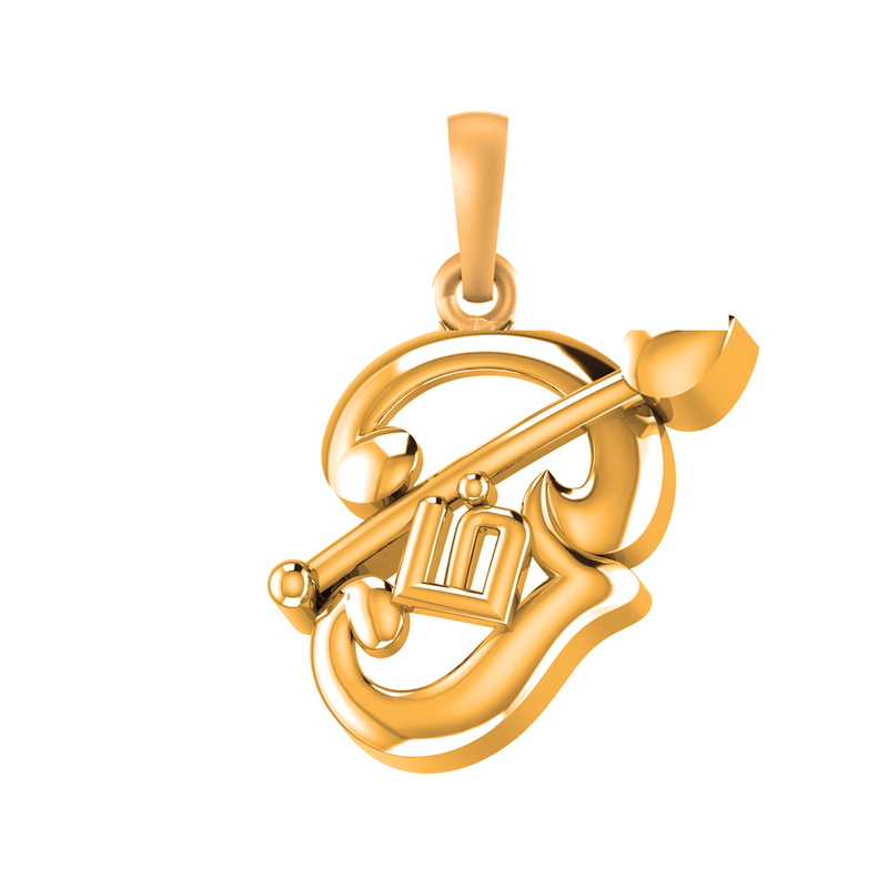 22 CT Gold Plated Silver (92.5% purity) Spiritual OM Pendant (Big Size) for Men and Women