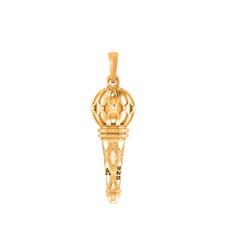 22 CT Gold Plated Silver (92.5% purity) God Hanuman/Bajrang Bali Gada Pendant (Big size) Pendant for Men