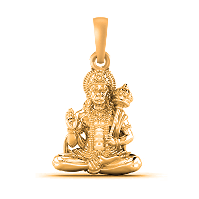 22 CT Gold Plated Silver (92.5% purity)God Hanuman/Bajrang Bali (Big Size) Pendant for Men