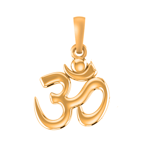 22CT Gold Plated Silver 92.5 Religious OM (Big Size) Pendant for Men & Women by Akshat Sapphire-PB7264_gold