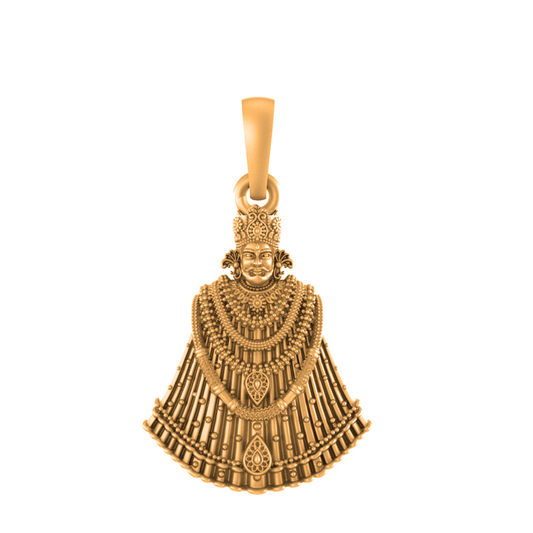 22CT Gold Plated Silver 92.5 Purity God Khatu Shyam (Big Size) Pendant for Men & Women by Akshat Sapphire-PB7281_Gold