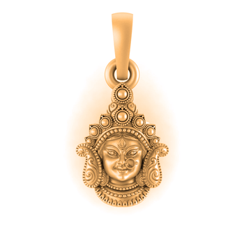 22 CT Gold Plated Silver (92.5% purity) Goddess Durga Maa Pendant for Men and Women