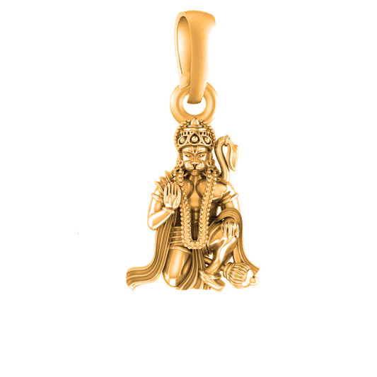 22CT Gold Plated Silver 92.5 Purity God Hanuman (Regular Size) Pendant for Men by Akshat Sapphire-PM7066_GOLD