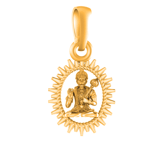 22CT Gold Plated Silver 92.5 Purity God Hanuman (Regular Size) Pendant for Men by Akshat Sapphire-PM7086_GOLD