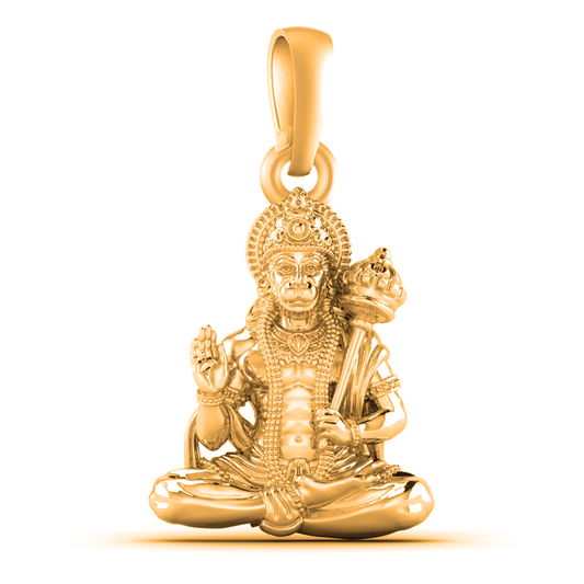 22CT Gold Plated Silver 92.5 Purity God Hanuman (Regular Size) Pendant for Men & by Akshat Sapphire-PM7092_GOLD
