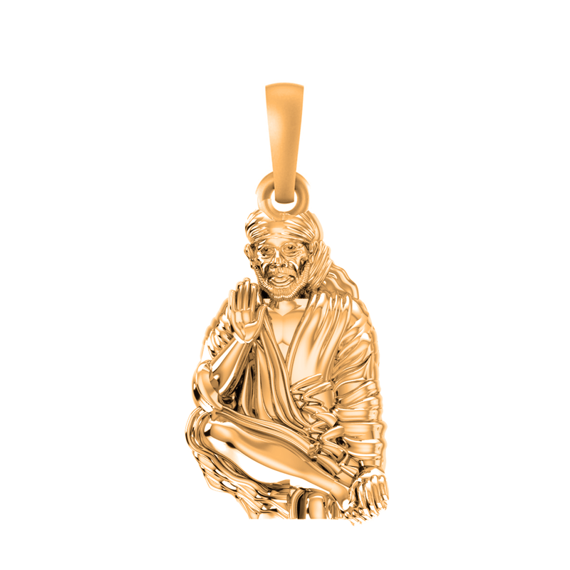 22 CT Gold Plated Silver (92.5% purity) God Sai baba baba Pendant for Men and Women