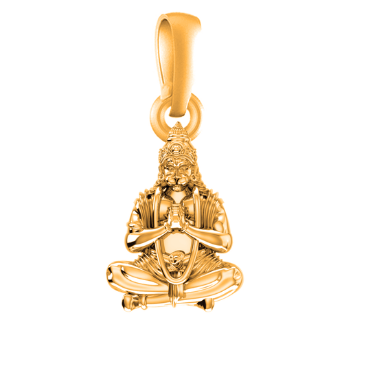 22CT Gold Plated Silver 92.5 Purity God Hanuman (Regular Size) Pendant for Men by Akshat Sapphire-PM7123_GOLD