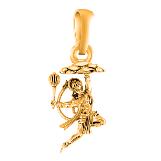 22CT Gold Plated Silver 92.5 Purity God Hanuman (Regular Size) Pendant for Men by Akshat Sapphire-PM7124_GOLD